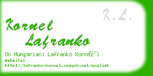 kornel lafranko business card